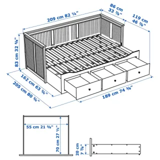 Cama extensible con 3cajones+cocolchón Emma