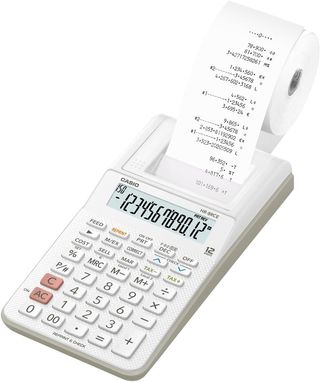 Calculadora impresora blanca