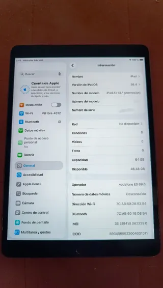 iPad Air 3 64GB Wifi + Cellular Gris Espacial