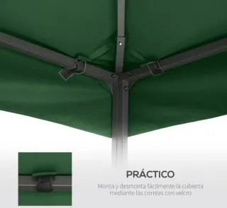 Techo cenador 3x3 verde