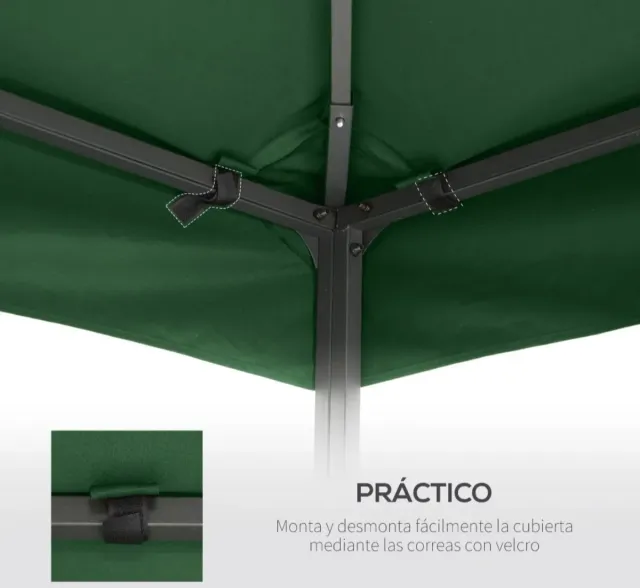 Techo cenador 3x3 verde