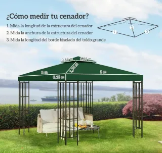 Techo cenador 3x3 verde