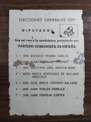 ELECCIONES GENERALES DE ESPAÑA 1977.