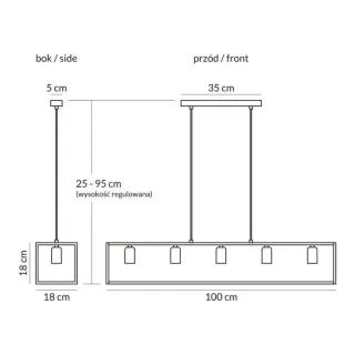 Lámpara colgante Loft Horus 2858/Z-B-5