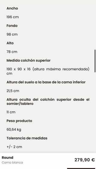 Cama infantil blanca