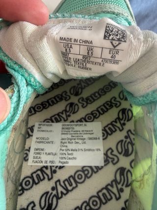 Zapatillas Saucony Jazz Verde/Teal