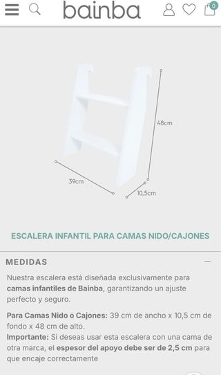 Bainba-Escalera infantil para cama