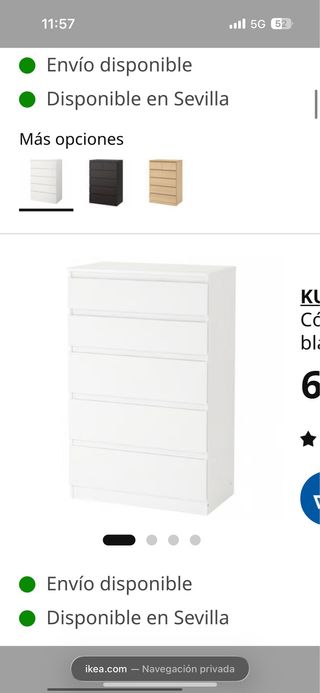 Cómoda Kullen IKEA Blanca