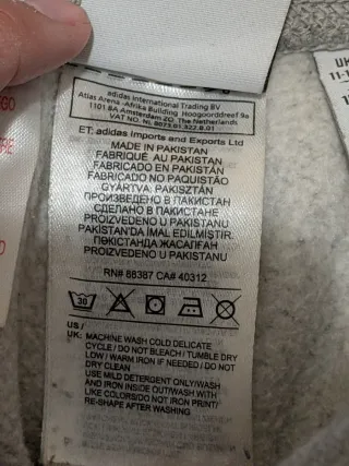 Pantaloni tuta Adidas grigi 11/12 anni