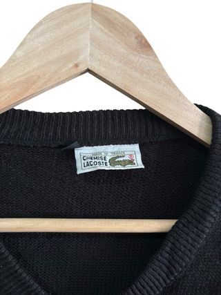 Jersey Lacoste Vintage Clásico Negro 90s