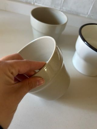 Set 3 Portavasi Beige e Bianco