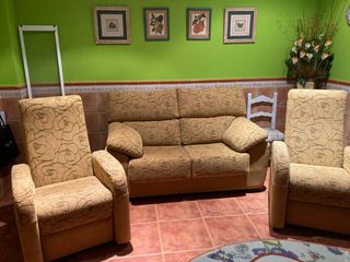 Conjunto sofá 2 plazas y 2 sillones reclinables