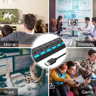 LOBKIN Hub, 7 en 1 Hub con Interruptor Multiplicad