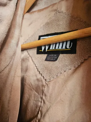 Chaqueta vintage efecto ante beige