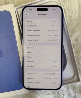 iPhone 16 Plus 128GB Azul