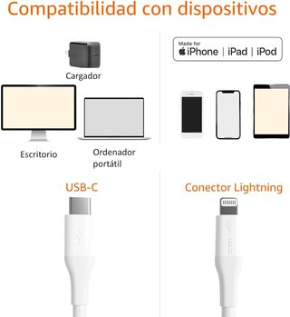 Amazon Basics - Cable USB-2.0 tipo C a Lightning (