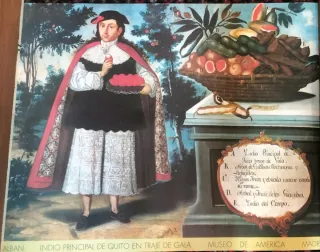 Cartel Indio Principal de Quito en traje de gala