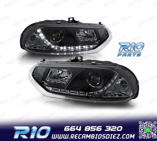 FAROS PARA ALFA ROMEO 156 97-03 LUZ DIURNA FONDO NEGRO