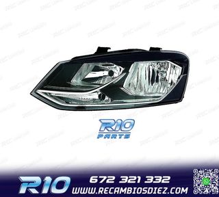 FARO IZQ PARA VOLKSWAGEN VW POLO 14-17 FONDO NEGRO