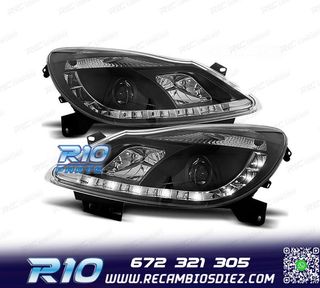 FAROS OPEL CORSA D 06-10 LUZ DIURNA FONDO NEGRO