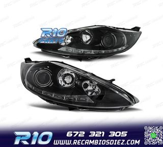 FAROS FORD FIESTA 08-12 LUZ DIURNA FONDO NEGRO