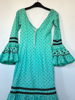 Traje Flamenca Canastero Verde Agua