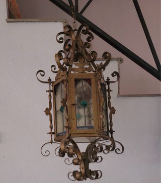 Farol Vintage Latón y Hierro Forjado