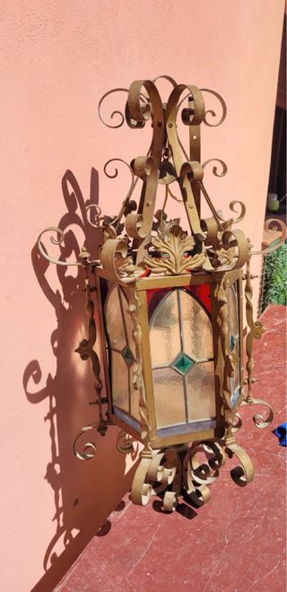Farol Vintage Latón y Hierro Forjado
