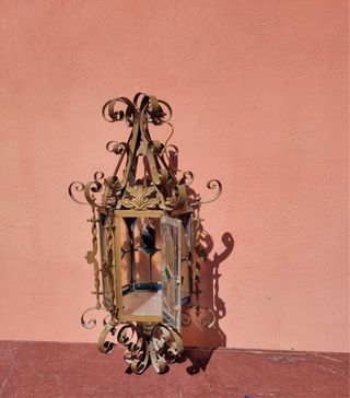 Farol Vintage Latón y Hierro Forjado