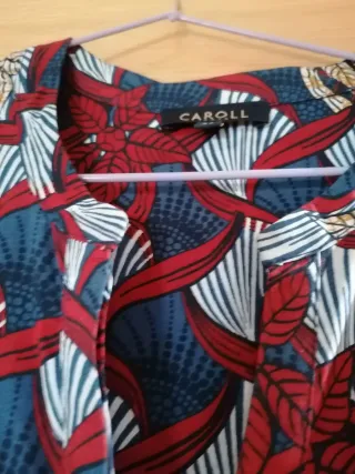 Vestido estampado flores manga corta