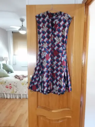 Vestido estampado flores manga corta