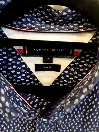 Camisa Tommy Hilfiger Hombre Azul Estampada M