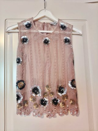 Blusa/Chaleco Gerard Darel Seda 100% usado una vez