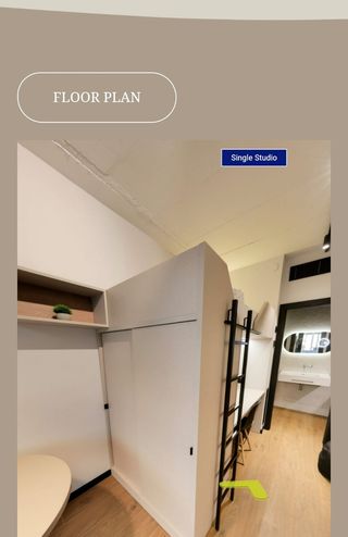 Cama elevada con escritorio y armario