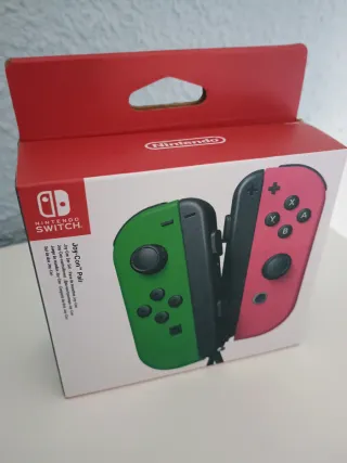 Controller JoyCon per Nintendo Switch verdi e rosa