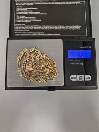 Cadena Oro 18K Maciza Figaro 3x1 32.11gr 58cm