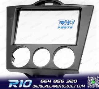MARCO NEGRO BRILLO RADIO 2-DIN PARA MAZDA RX-8 03-08 AIRE AC