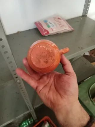 Vaso jarra de barro naranja