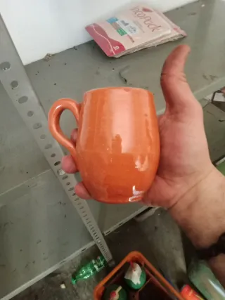 Vaso jarra de barro naranja