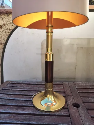 Lámparas Art Decó Doradas y Madera Maciza años 40