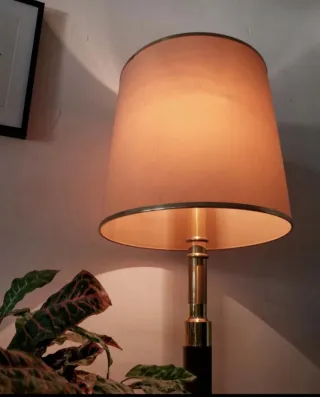 Lámparas Art Decó Doradas y Madera Maciza años 40