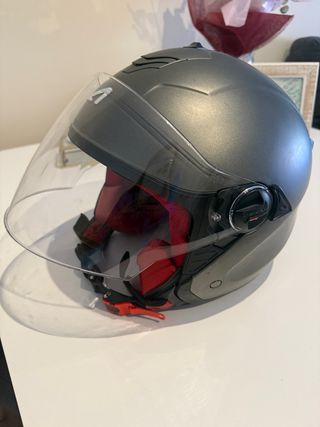 Casco Airoh Moto Scooter Gris