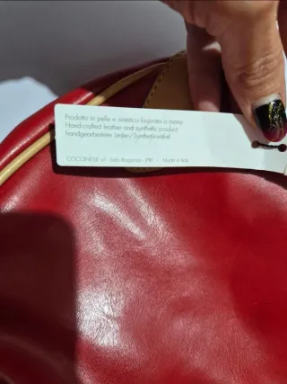 Borsa Coccinelle Pelle Vintage Rossa Beige