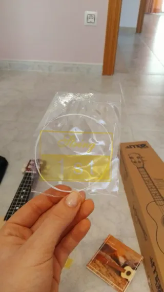 Ukulele con custodia nera e tutti gli accessori