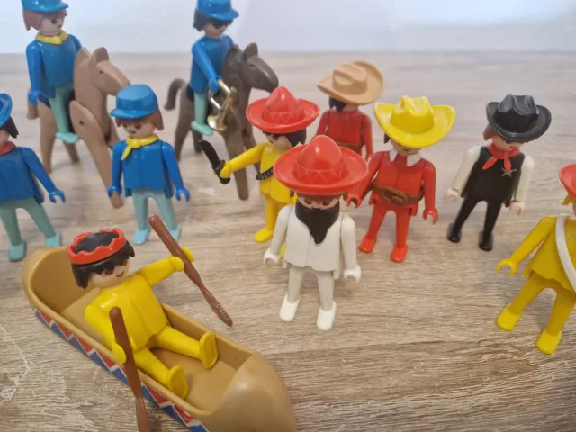 Lote 17 figura muñeco playmobil geobra 1974 piezas
