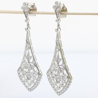 Pendientes oro blanco con diamantes
