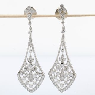 Pendientes oro blanco con diamantes