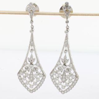 Pendientes oro blanco con diamantes
