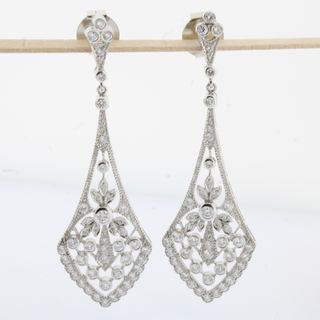 Pendientes oro blanco con diamantes