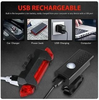 Pack 2 Luces Bici LED (Delantera + Trasera)